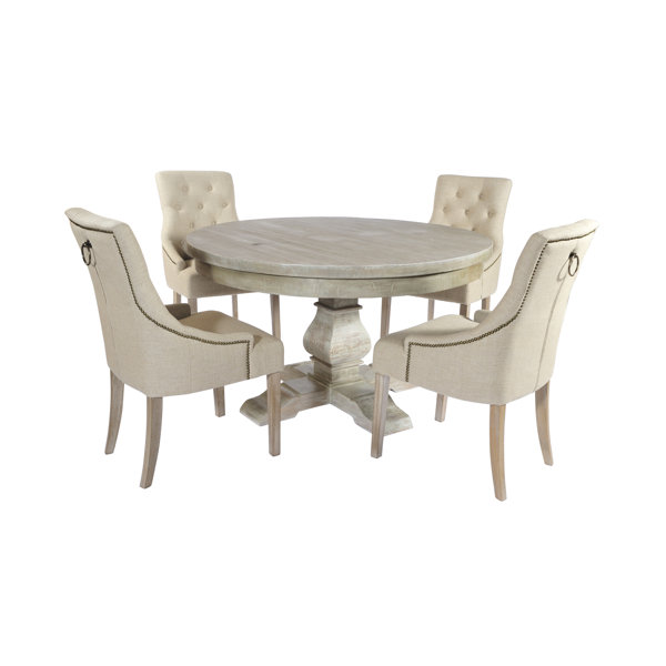 August Grove Meltham Dining Set with 4 Chairs Wayfair.co.uk